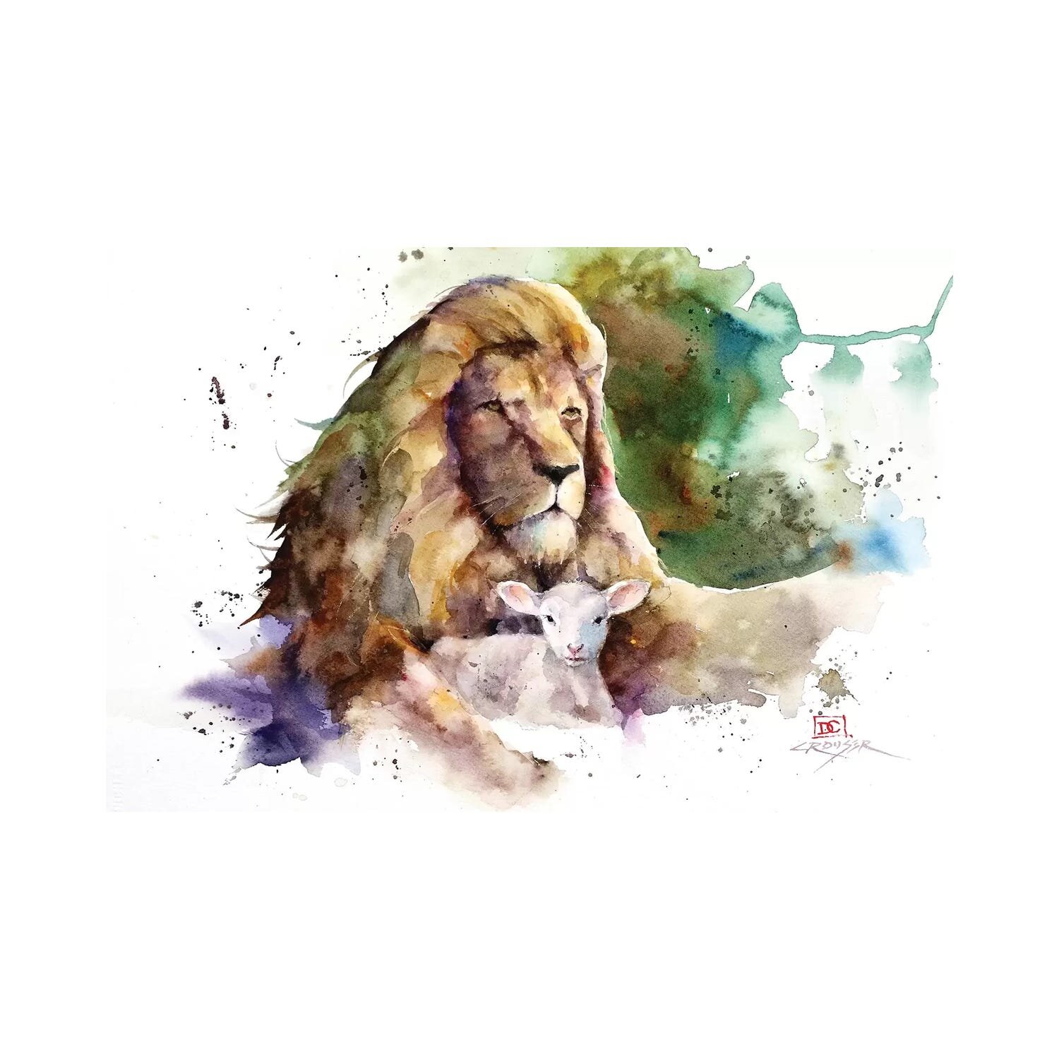 Lion and Lamb by Dean Crouser - Painting Print