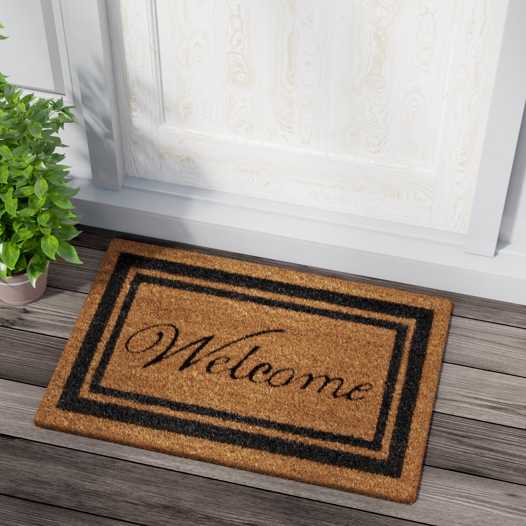 Tdou Sup Doormat Welcome Doormat Floor Entrance Outdoor & Indoor Decor Rug Rubber Non Slip Doormat 23.6 X 15.7 inches