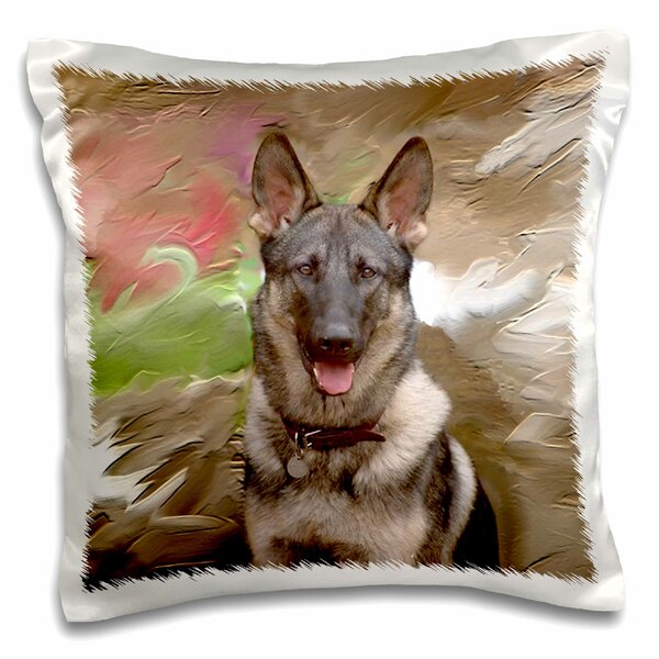 Miller Sye German Shepherd Dog Wearing Crown Throw Pillow Multicolor 16x16 