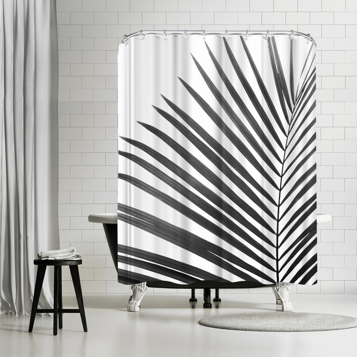 East Urban Home Sisi And Seb Palm Leaf Single Shower Curtain Wayfair