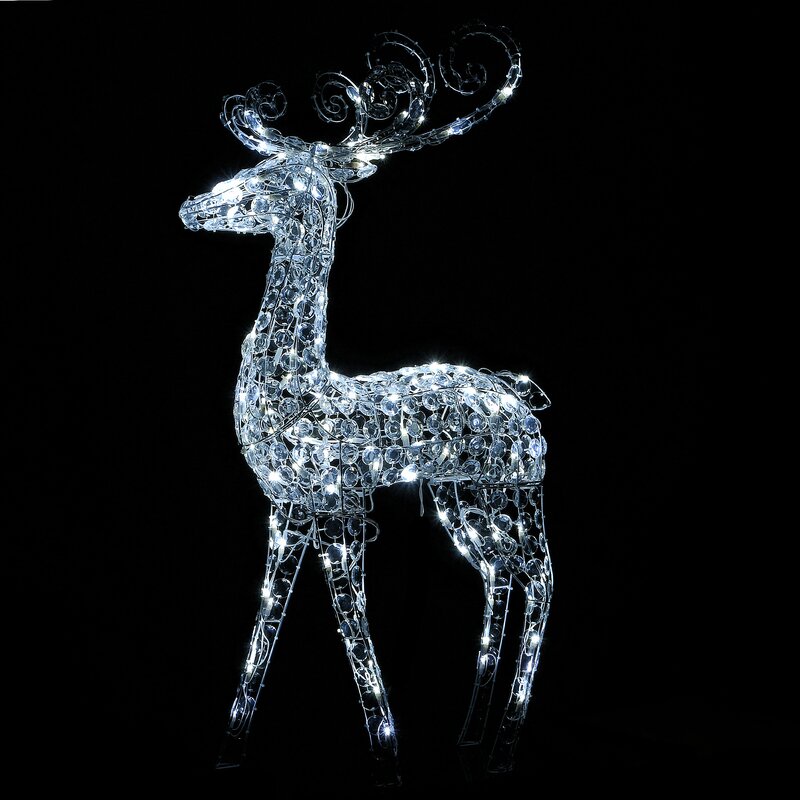 The Holiday Aisle® Crystal Bead Deer Lighted Display | Wayfair
