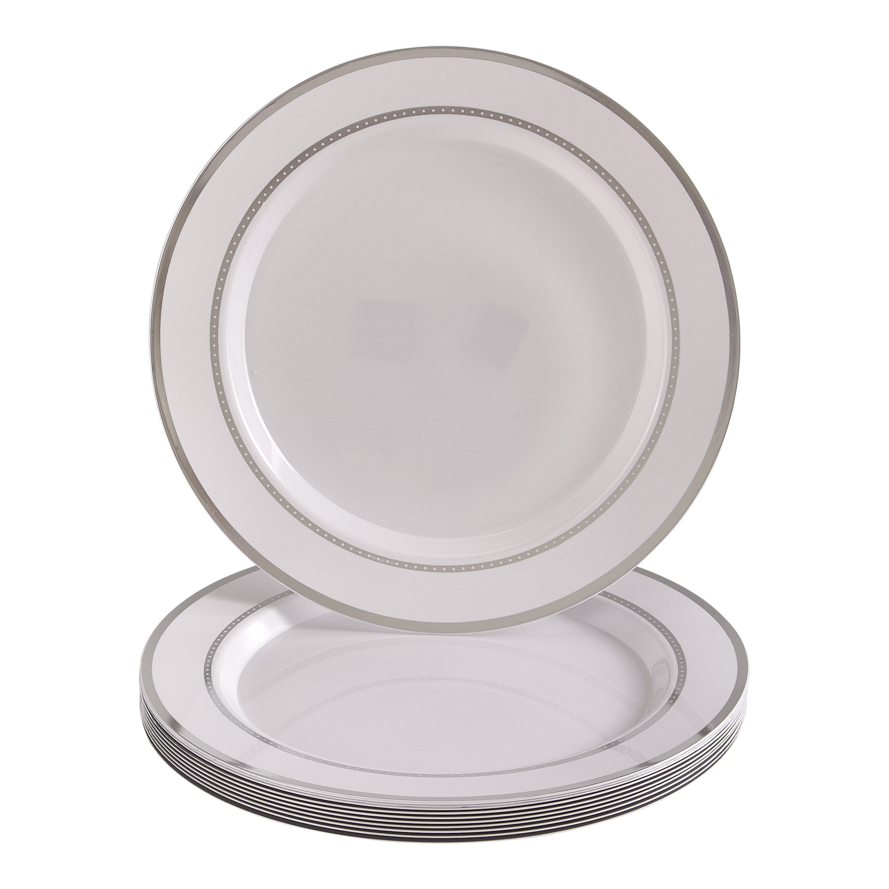 Silver Spoons Plastic Disposable Dinner Plate Wayfair