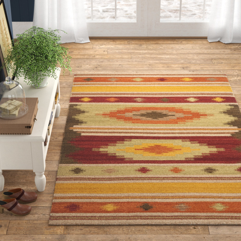 Farrah Handwoven Wool Orange Area Rug Reviews Birch Lane Farrah Handwoven Wool Orange Area Rug