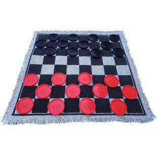 Giant Checkers Set Red Black 10 x10 Mat
