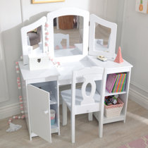 childrens white dressing table set