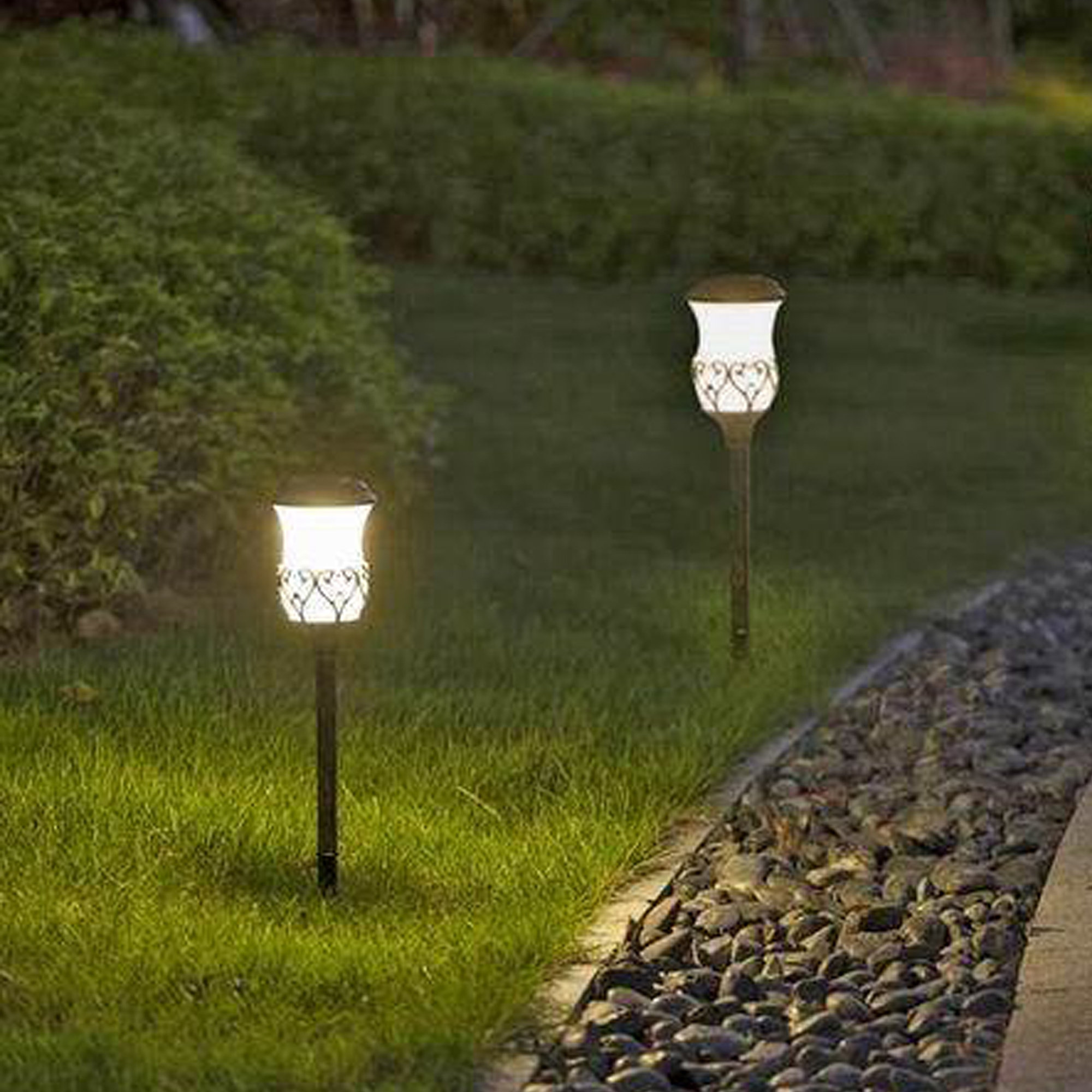Luxen Home Aged Bronze Solar Ed Integrated Led Pathway Light Luxen Home Aged Bronze Solar Ed