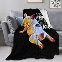 Close Up French Bulldog Decorative Extra Soft and Comfortable Warm Cozy Flannel Throw Blankets for Kid's Adults Gift 