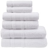 white towels with red trim