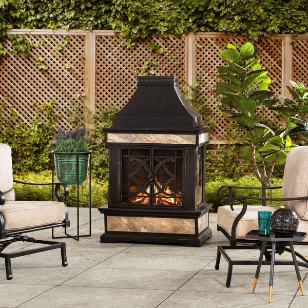 steel Extra Large Garden Chiminea Outdoor Chimney in Bronze Fire Pit 