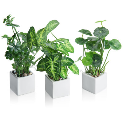 3-Piece Artificial Foliage In Pot Set Set Of 3 (broken) 
