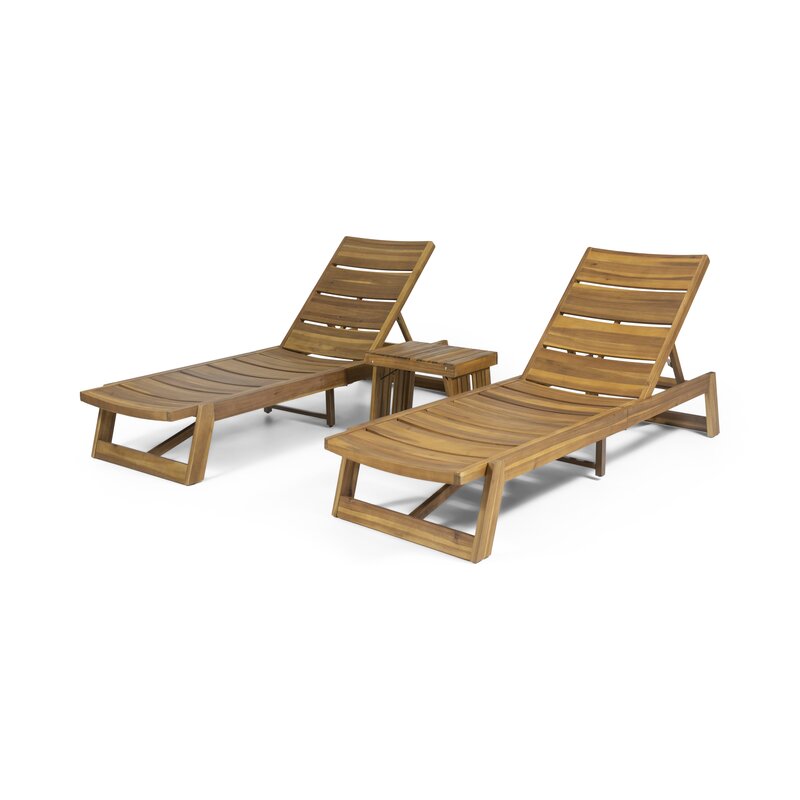 Wooden Outdoor Chaise Lounge l15