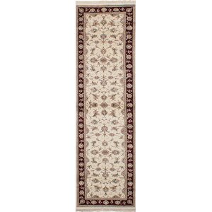 One-of-a-Kind Lacefield Hand-Knotted Wool Cream/Brown Area Rug