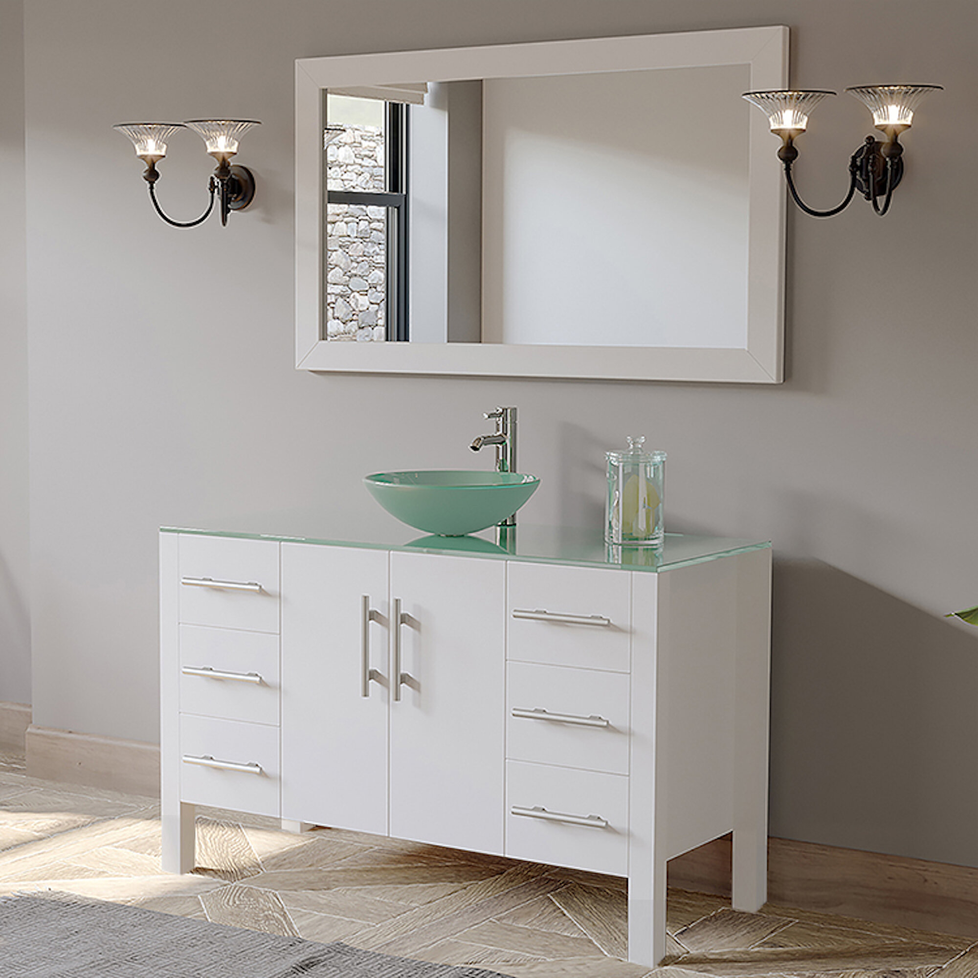 Wrought Studio Sharee 48 Single Bathroom Vanity Set With Mirror