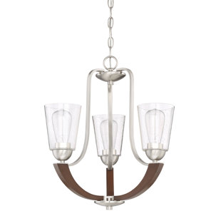 Go to store & view more images Chryses Brushed Nickel 3-Light Shaded Chandelier by Loon Peak
