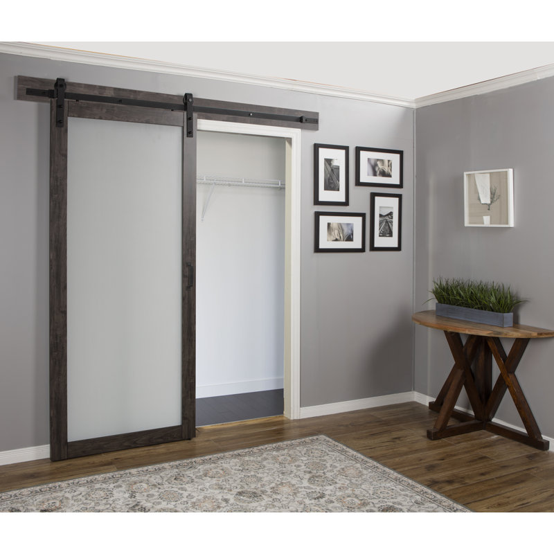 Renin Continental Glass Barn Door With Installation Hardware Kit