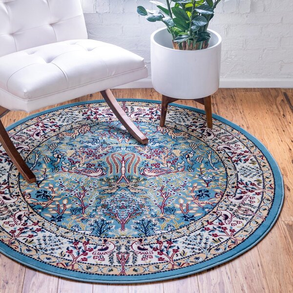 Astoria Grand Jackson Floral Area Rug in Blue & Reviews | Wayfair