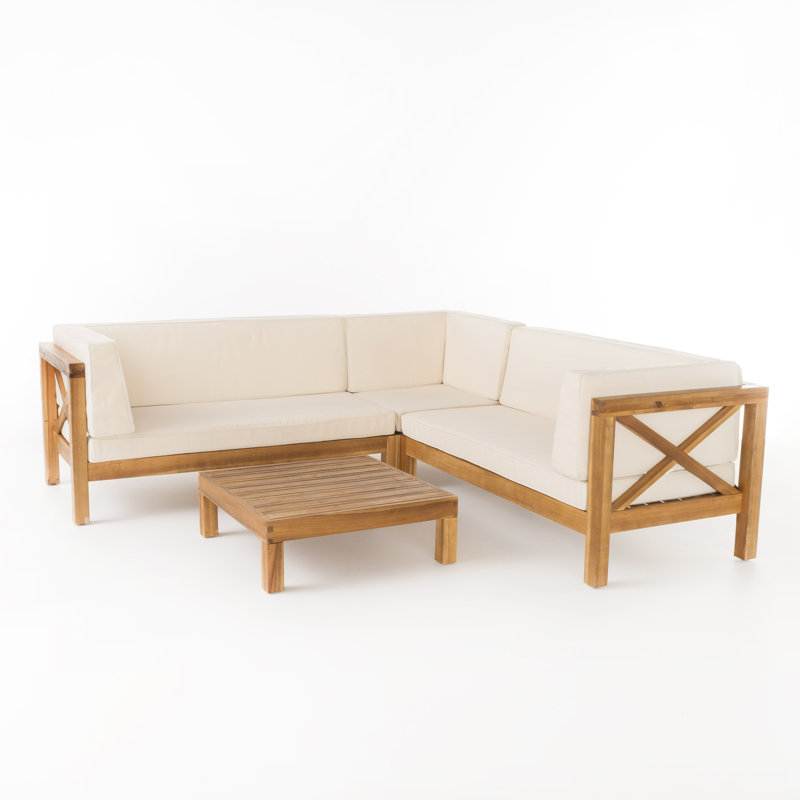 Highland Dunes Ellison 4 Piece Sectional Seating Sofa Set With Cushions Reviews Wayfair