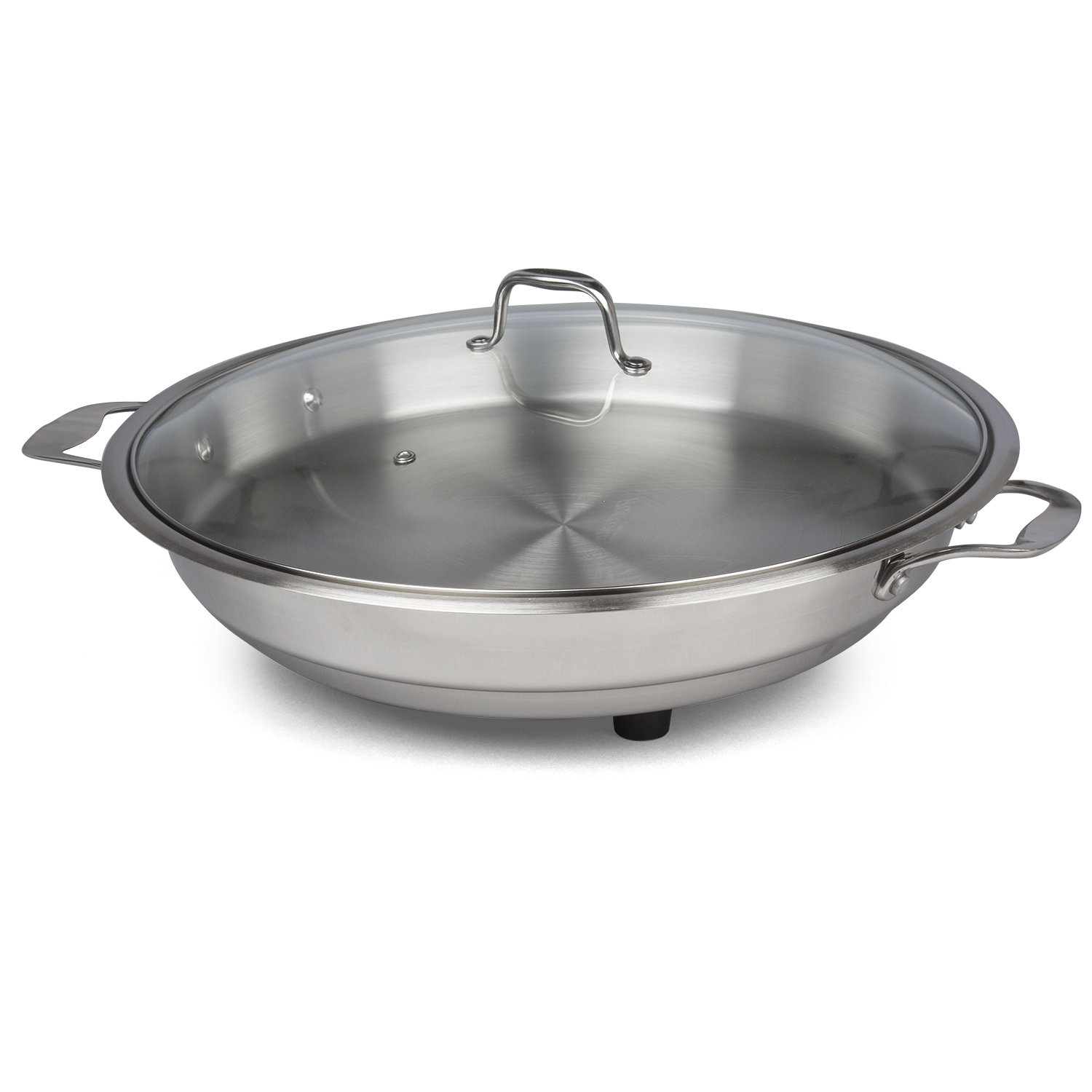 stainless steel electric fry pan with lid