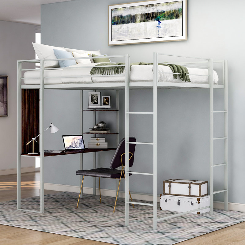 Loft bed with desk details. freida twin loft bed with desk