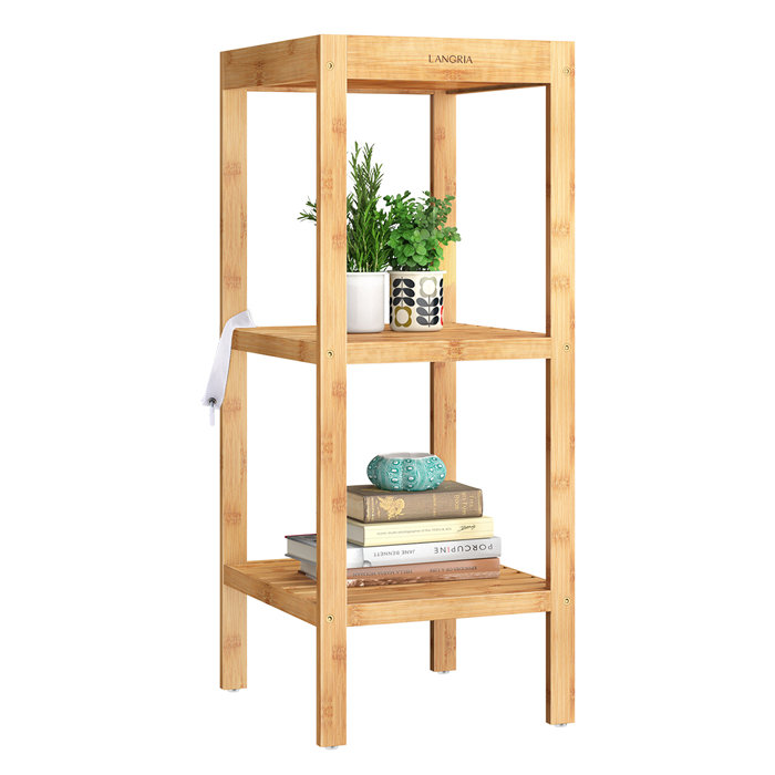 Rebrilliant Bamboo Shelf 3 Tier Multi Function Utility Storage