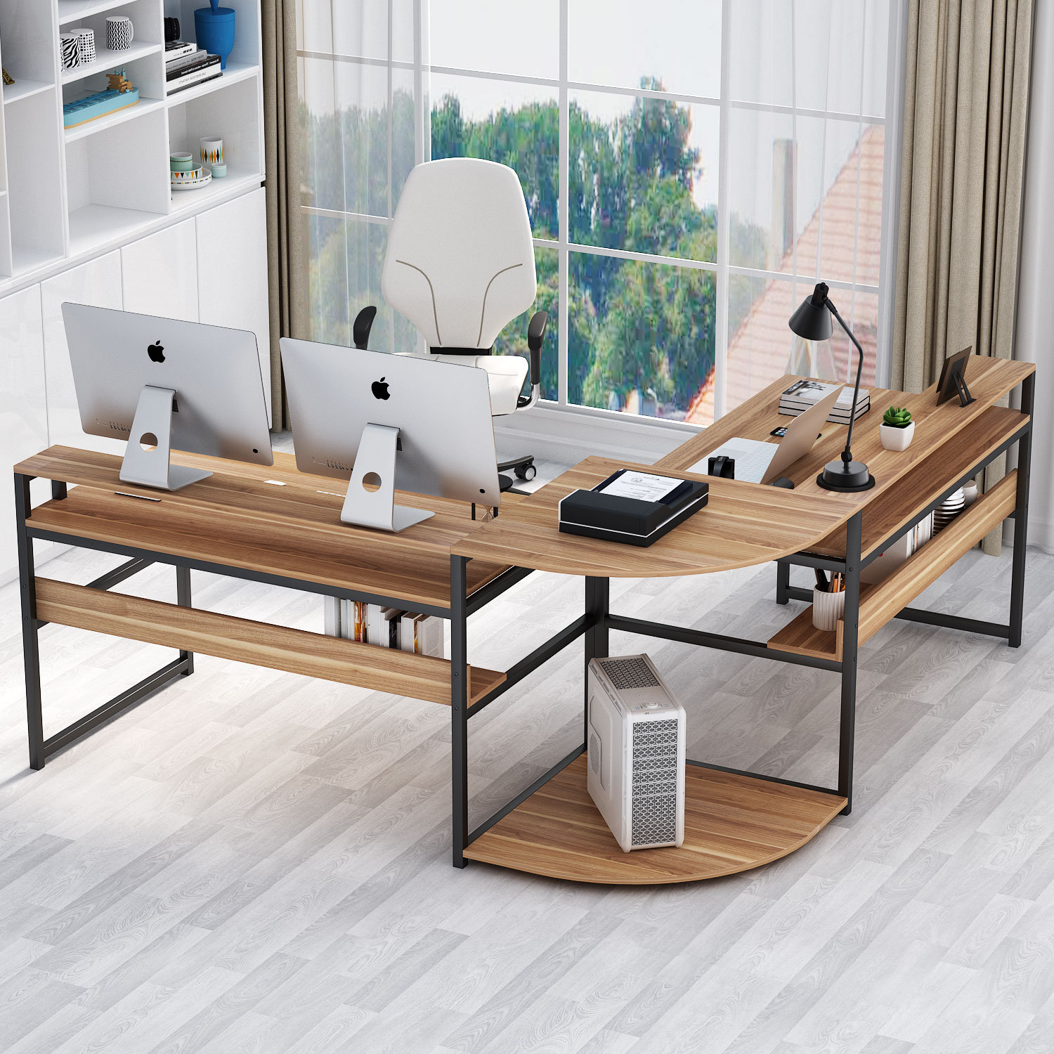 17 Stories Parkey Reversible LShape Desk & Reviews Wayfair