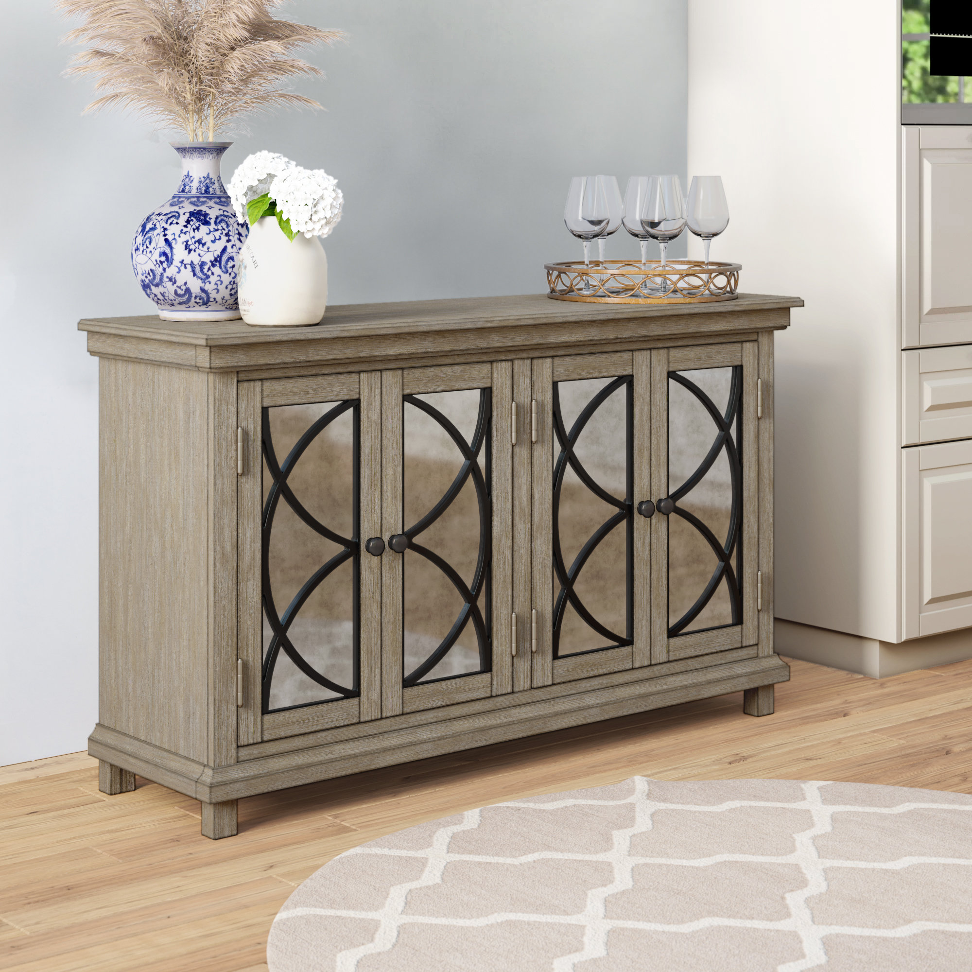 Millbank Four Door Mirror Front Sideboard Millbank Four Door Mirror Front Sideboard