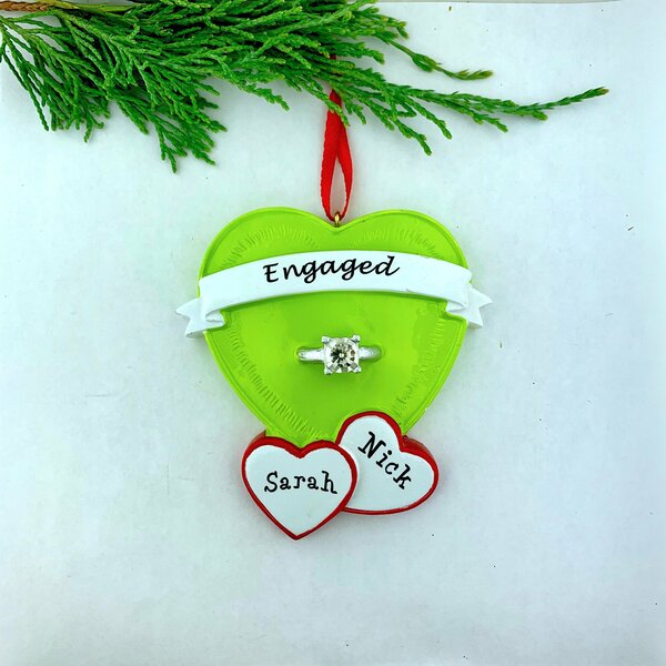 engaged couple ornament