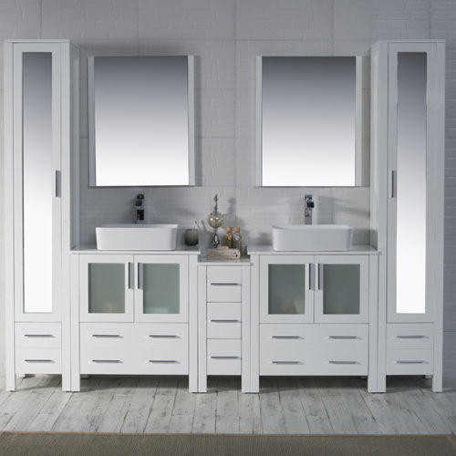 Orren Ellis Mance 103" Double Bathroom Vanity Set with ...