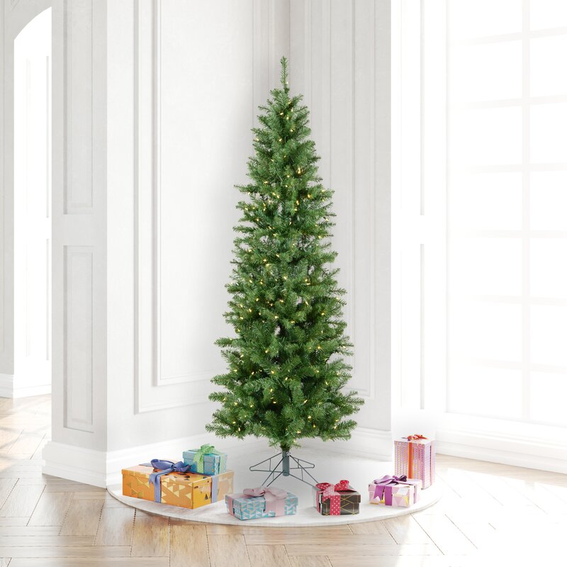 The Holiday Aisle® Arbre de noël artificiel pin vert 6,5' avec 200 lumières blanches del et un 