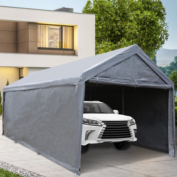 12 x 20 in Enclosure Kit Garage Canopy Outdoor Car Port Shelter Awning White NEW 