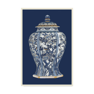 Blue And White Porcelain Wayfair Blue And White Porcelain Vase I Graphic Art Print On Wred Canvas