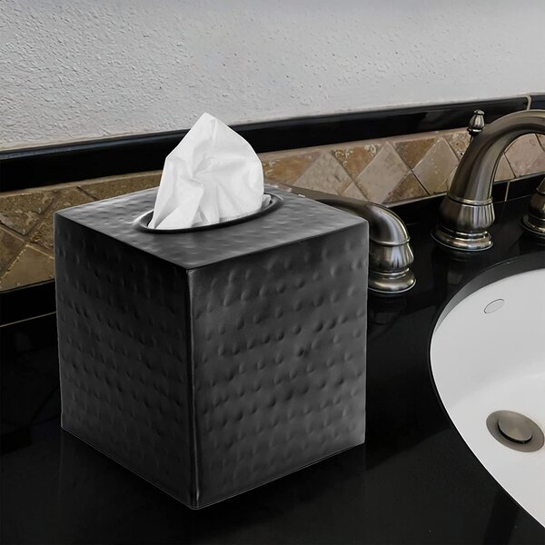 Tissue Box Cover Square Mirrored Bathroom Accessories Dispenser Holder Silver 