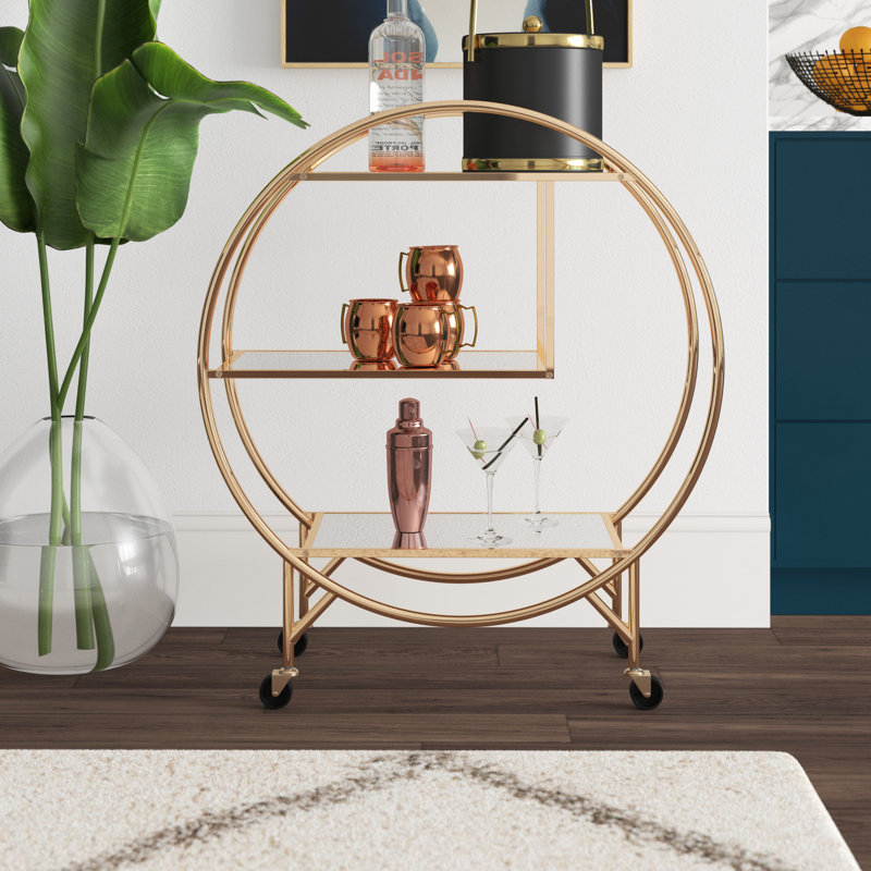 Vannoy Bar Cart Frame Color: Rose Gold