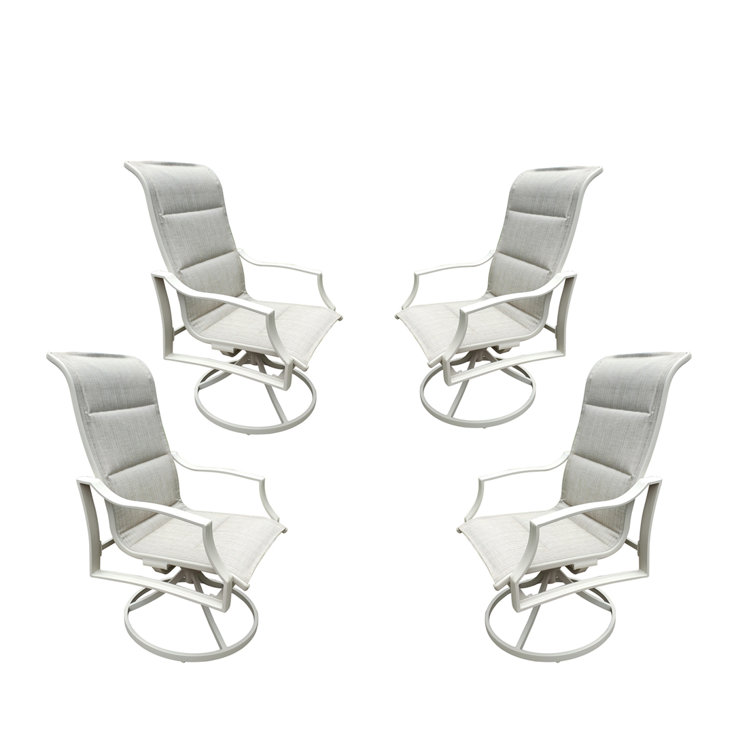 Solovip Patio Swivel Dining Chairs Outdoor Kitchen Garden Alu Chair With Pvc Coated Polyester Mesh Fabric Patio Furniture Rocker Chair Wayfair