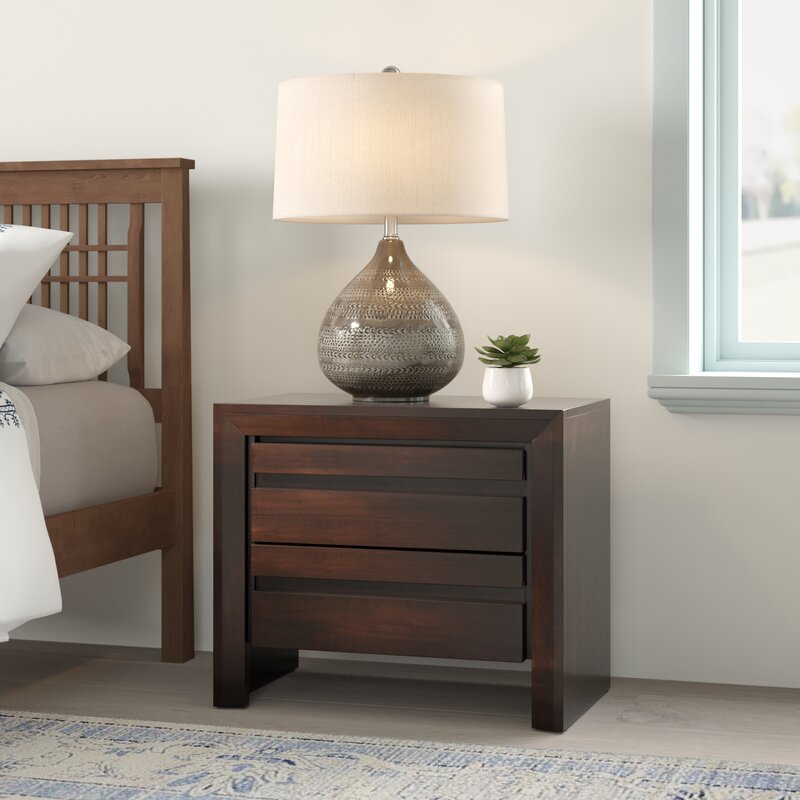 Mistana Aries 2 Drawer Bedside Table Reviews Wayfair