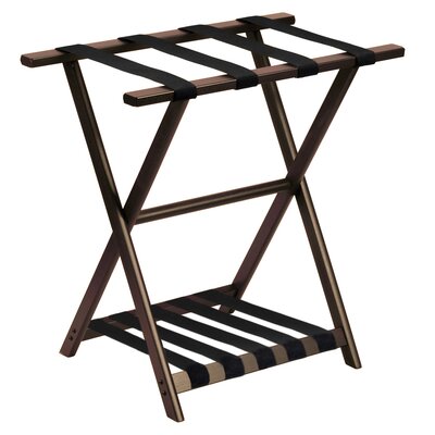 Gate House Furniture Deluxe Wood Luggage Rack  Color: Brown