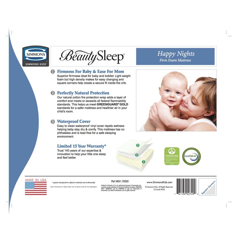 beauty sleep naturally infant & toddler mattress