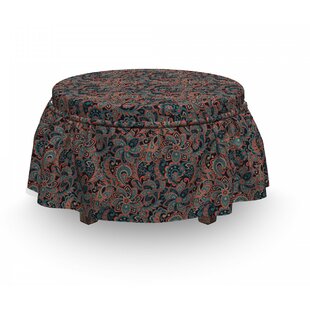 Oriental Paisley Motif Ottoman Slipcover (Set Of 2) By East Urban Home