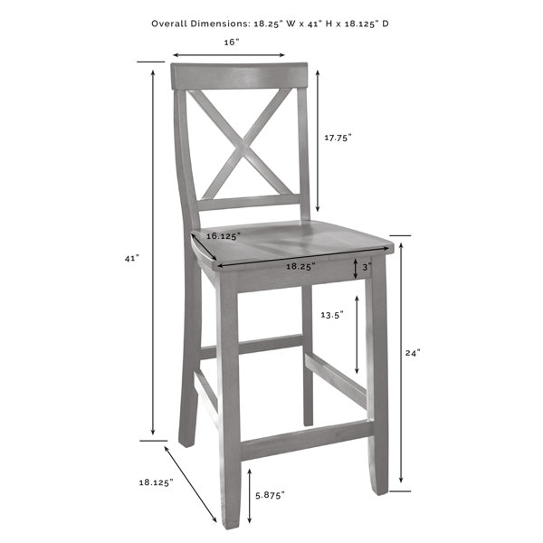 Three Posts Haslingden Solid Wood 24 Counter Stool Reviews Wayfair