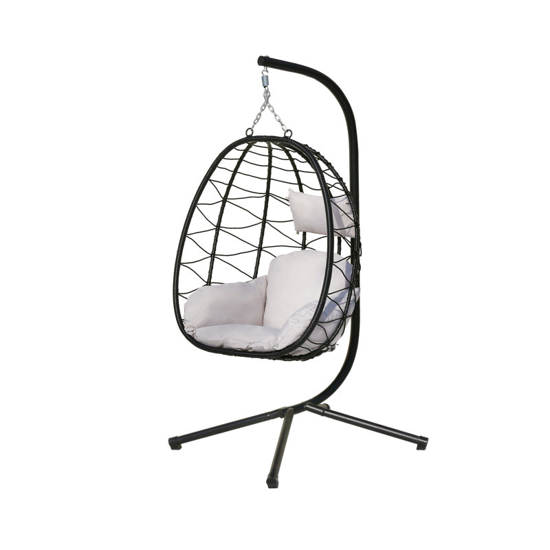 images Egg Chair With Stand White https www wayfair com outdoor pdp dakota fields egg chair swing chair outdoor indoor wicker tear drop hanging chair with stand w004918753 html