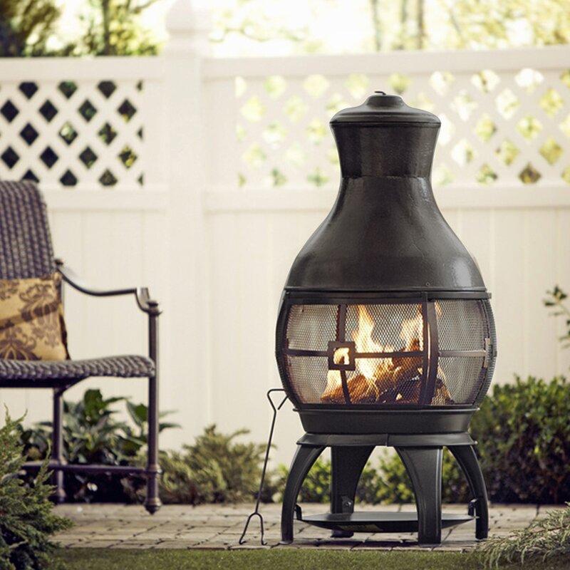 Arlmont Co Kramer Cast Iron Wood Burning Chiminea Reviews Wayfair