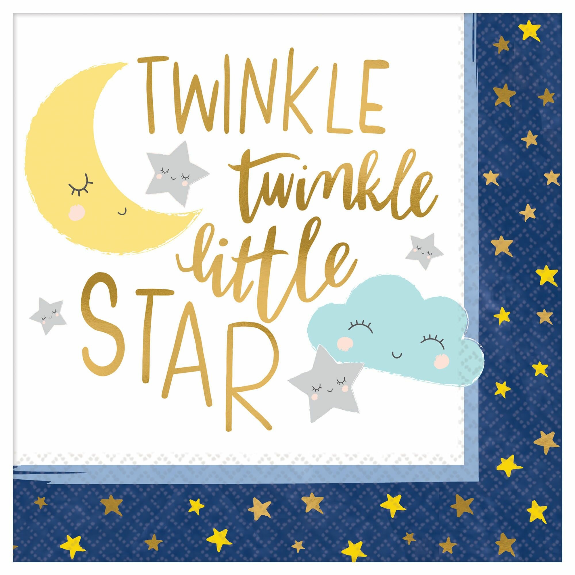 Twinkle Little Star Rose-Serviettes-Baby Shower Vaisselle Party Supplies