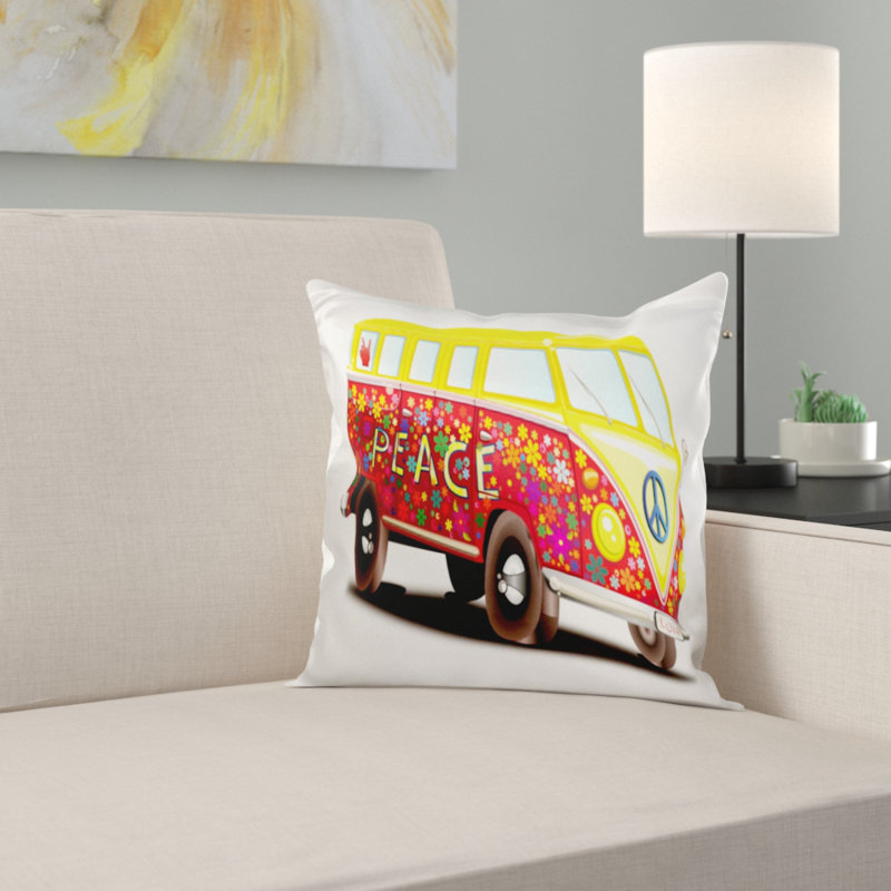 East Urban Home Peace Love Rock N Roll Pillow Cover Wayfair