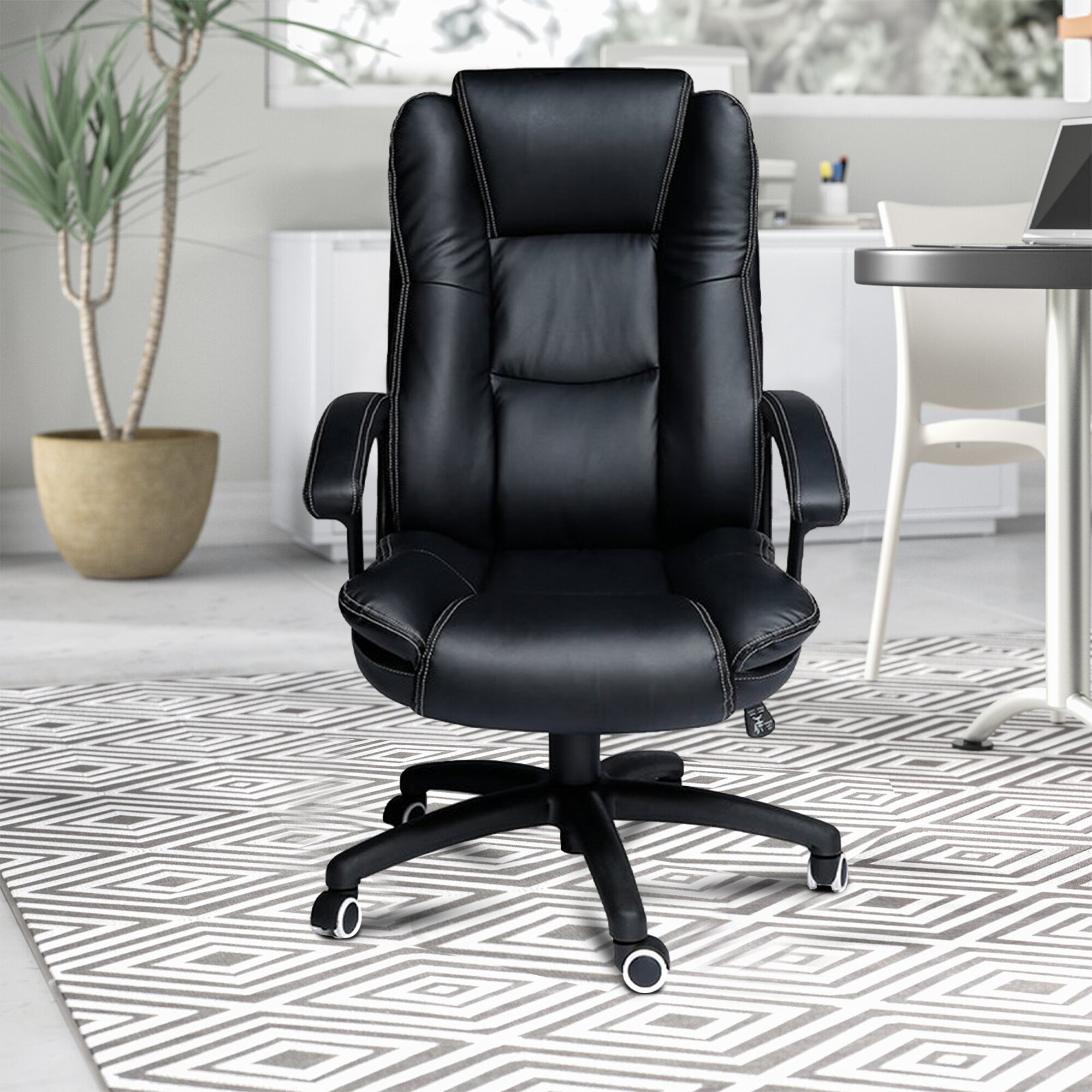 YAMASORO Recliner Office Chair High Back Executive Ergonomic Chair Footrest 