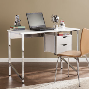 White Desk With Chrome Legs Wayfair Carstarphen Writing Desk White Chrome