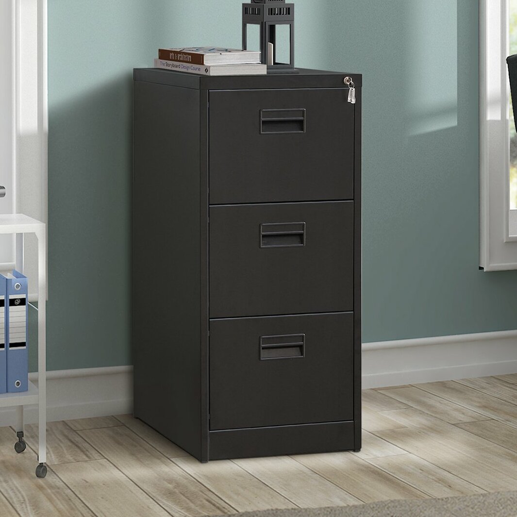 Winston Porter Mytsyk 3 Drawer Metal Lateral Filing Cabinet