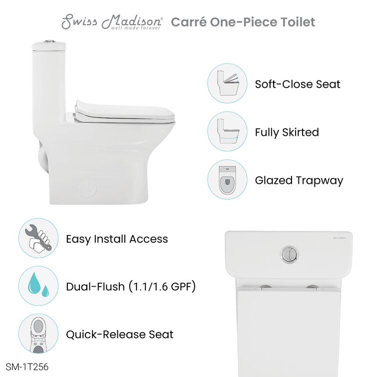 Easy Instal White Square Soft Close Toilet Seat Bottom Fixing Quick Release WC