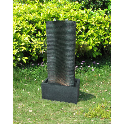 Resin Bubbling S-Shape Floor Fountain with LED Lights