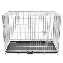 silver dog crate