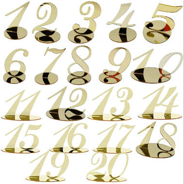 xinchapter 1 20 table numbersacrylic table numbers for wedding with holder base gold mirror table number stands table numbers signs for wedding party reception decoration 20 packs wayfair